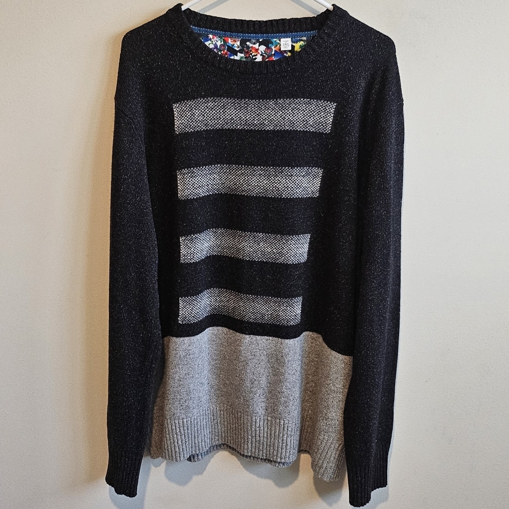 Robert Graham Vostok Wool x Silk Blend Colorblock Crewneck Sweater - Size XXL